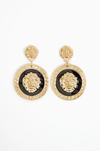 Nasty Gal Lion Medallion Earrings