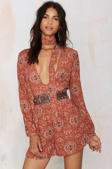 Glamorous Evermore Pussy Bow Romper