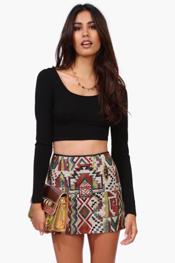 Necessary Clothing - Leather Back Crop Top - Black 