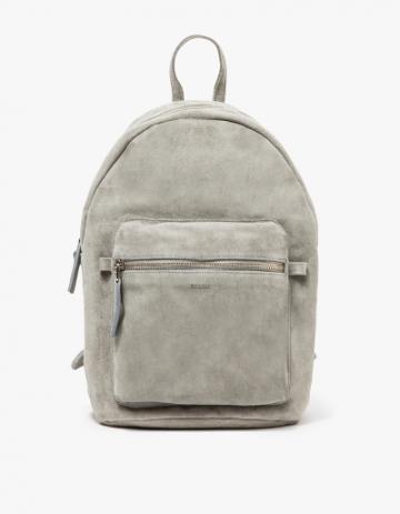 Baggu Leather Backpack In Grey