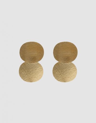 Annie Costello Brown Double Oval Earrings