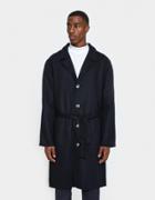 Editions M.r. Belted Overcoat In Navy