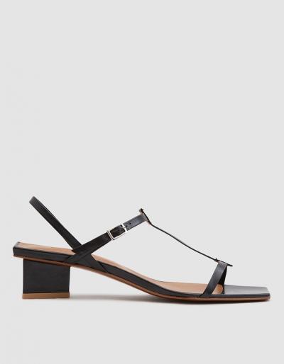 By Far Shoes Krista Leather Sandal In Black