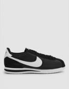 Nike Cortez Basic Nylon Shoe In Black/white