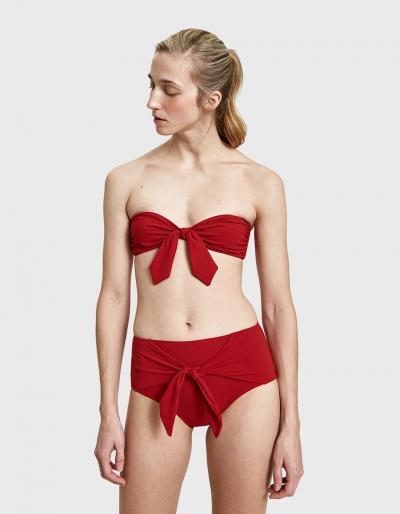 Roxana Salehoun Bandeau Tie Top In Red