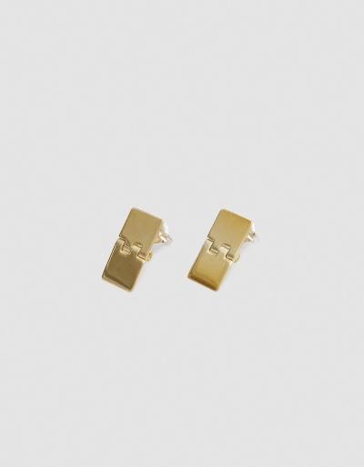 Open House Hinge Earrings In Brass