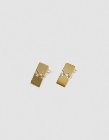 Open House Hinge Earrings In Brass