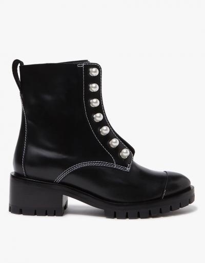 3.1 Phillip Lim Hayett Lug Sole Zipper Boot With Pearls