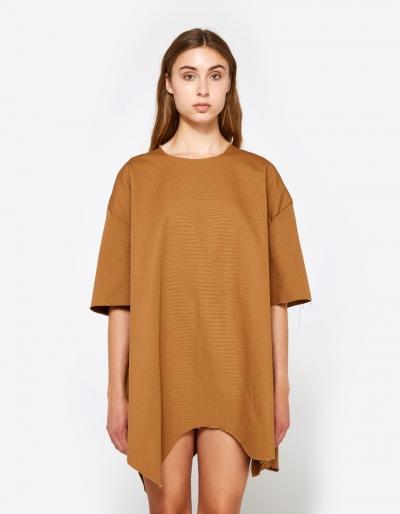 Ashley Rowe Wavy Short Dress In Tan