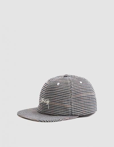 St Ssy Small Check Strapback Cap In White