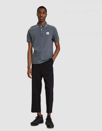 Stone Island Stretch Pique Polo Shirt In Dark Grey