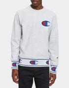 Champion Reverse Weave Rw Crewneck Logo Sweatshirt In Grey