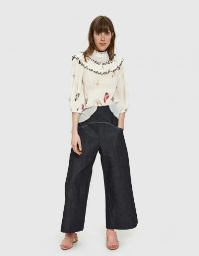 Ganni Lowell Pleated Top