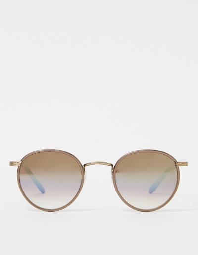 Garrett Leight Wilson 46 In Brown Pearl/brush Gold Powder