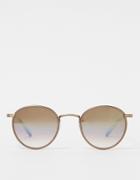 Garrett Leight Wilson 46 In Brown Pearl/brush Gold Powder