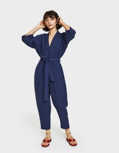 Jesse Kamm The Kimono Jumpsuit In Indigo