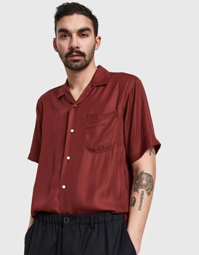 Gitman Brothers Vintage Burgundy Rayon Camp