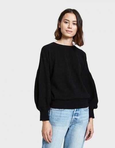 Stelen Bishop Sleeve Sweater In Black