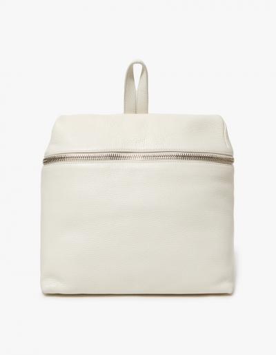 Kara Pebble Leather Backpack In Off White