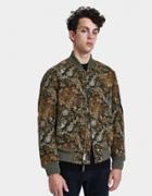 Engineered Garments Aviator Hummingbird Jacquard Jacket In Olive