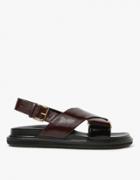 Marni Fussbett Sandal In Burgundy/black