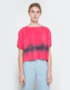 Willow Knows Cropped T In Pink W/true Black