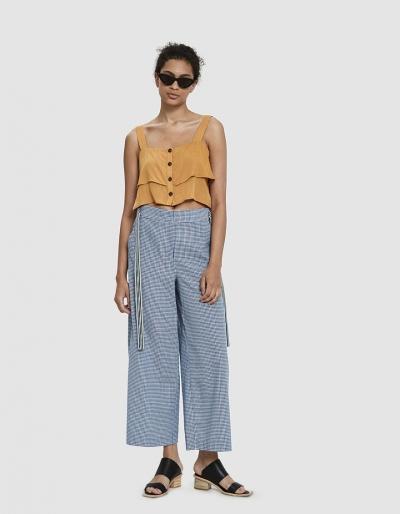 Farrow Evie Button-front Crop Top In