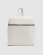 Kara Pebble Leather Small Backpack In Off White