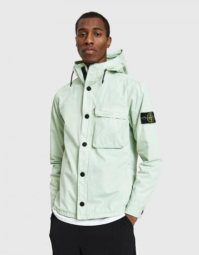 Stone Island Brushed Cotton Canvas Hooded Overshirt