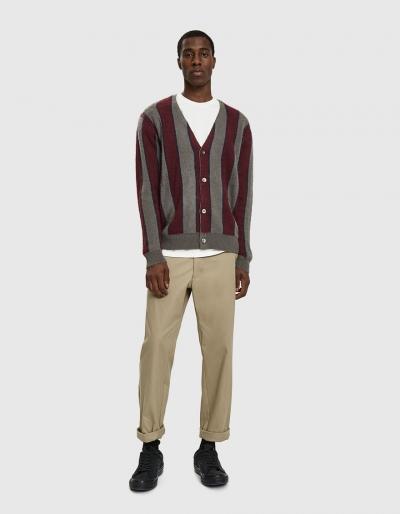 St Ssy Vertical Stripe Cardigan In Grey