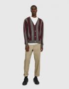 St Ssy Vertical Stripe Cardigan In Grey