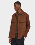 Lemaire Maxi Overshirt In Tobacco