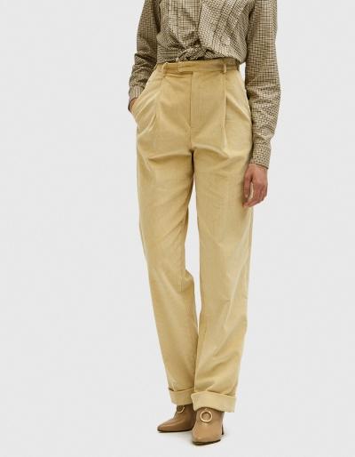 Da/da Diane Ducasse Straight Trousers In Wheat