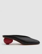 Gray Matters Mildred Egg Mule In Nero/rosso