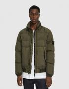 Stone Island Garment Dyed Crinkle Reps Real Down Jacket In Olive