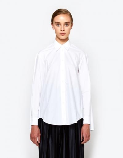 Mm6 Maison Margiela Parachute Poplin Top In White