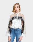 Self-portrait Pleated Trim Button Down
