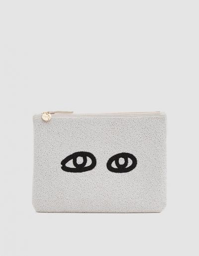 Clare Vivier Flat Beaded Clutch