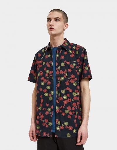 Obey Felix Woven Ss Shirt In Black