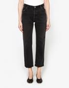 Re-done High Rise Straight Crop In Black