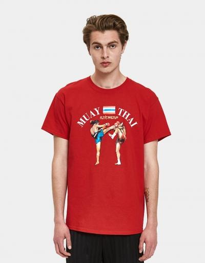 Vier Antwerp Muay Thai Tee In Cherry Red