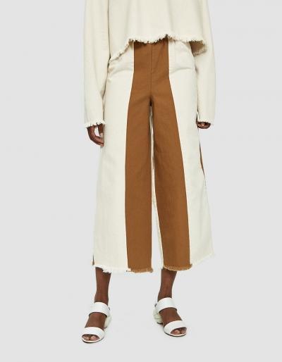 Ashley Rowe Sewn Stripe Mixed-material Pant