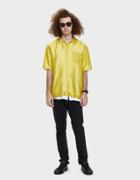 Sacai Silk Grid Shirt In Yellow