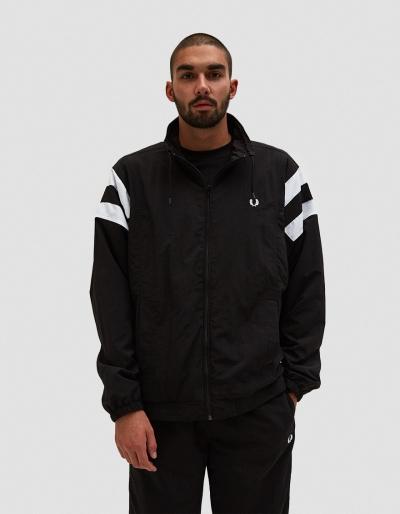 Fred Perry Monochrome Tennis Jacket In Black