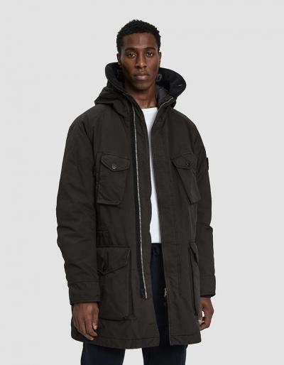 Stone Island David Tc Down Hooded Coat In Anthracite