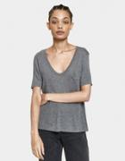 T By Alexander Wang Classic Cropped Tee In Heather Grey