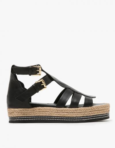 Rodebjer Leather Sandal In Black