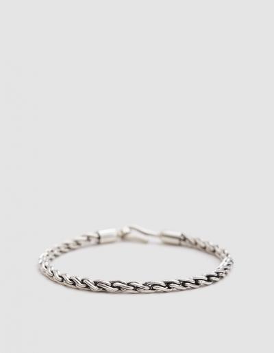 Caputo & Co Chunky Silver Chain Rope Bracelet
