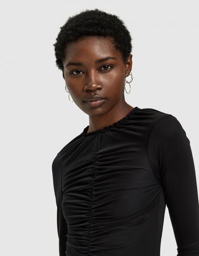 Toit Volant Totty Ruched Top In Black
