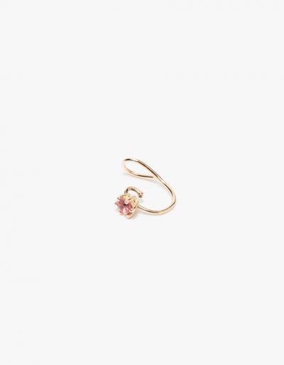 Saskia Diez Wire Solitaire Earcuff In Pink